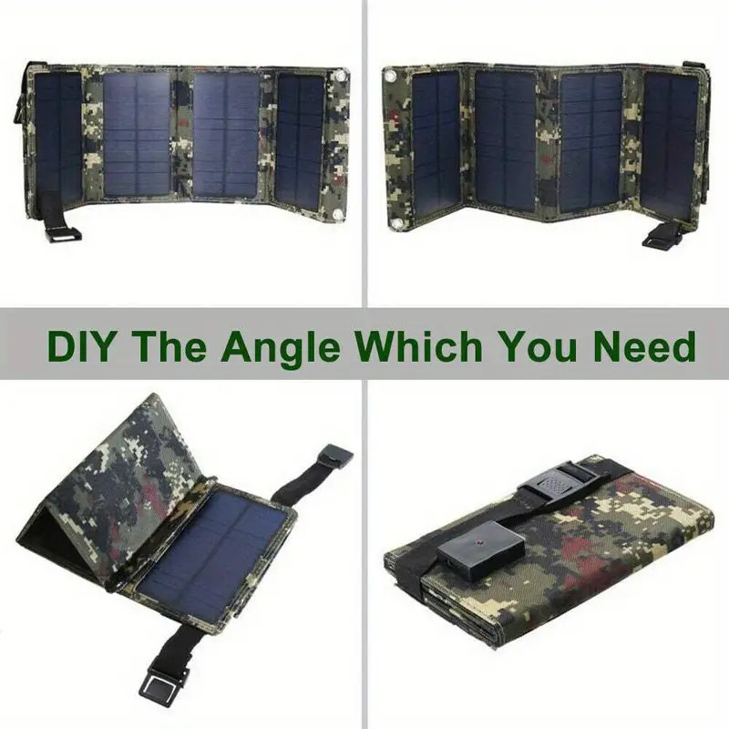 80W USB Solar Panel Folding Power Bank Outdoor Camping Hiking Phone Charger Kit