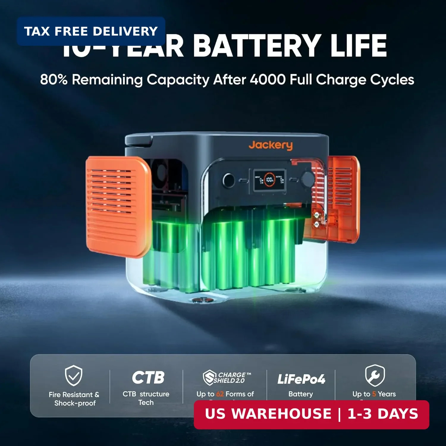 Jackery Explorer 2000 v2 Portable Power Station, 2042Wh LiFePO4 Home Backup Batt