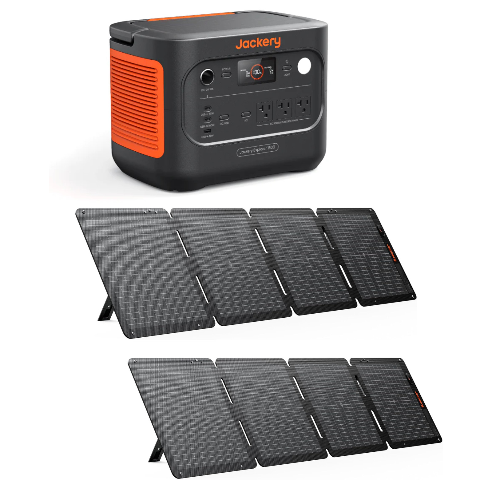 Jackery Explorer 1500 v2 Portable Power Station 1536Wh + Qty 2 100W Air Panel