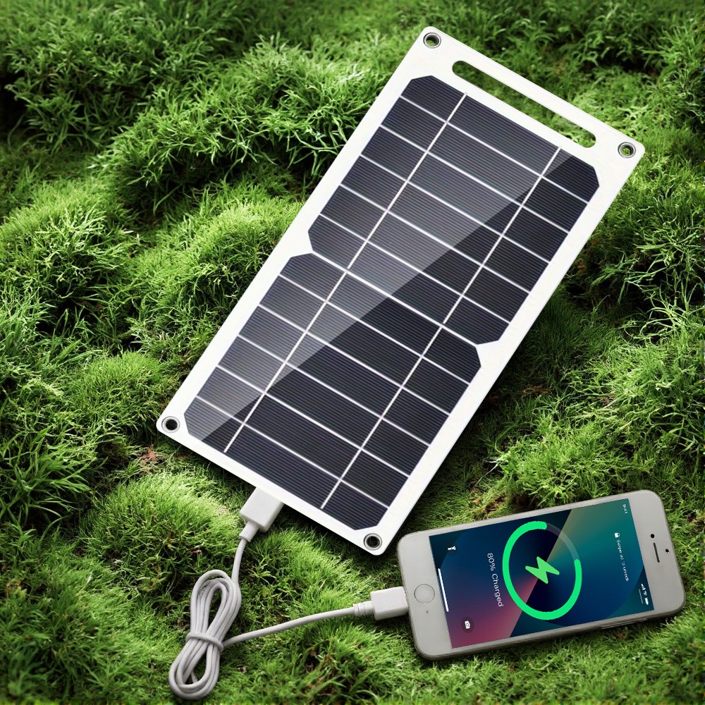 20W Portable Mini Solar Panel 5V USB Type-C Charge Power Bank For Phones