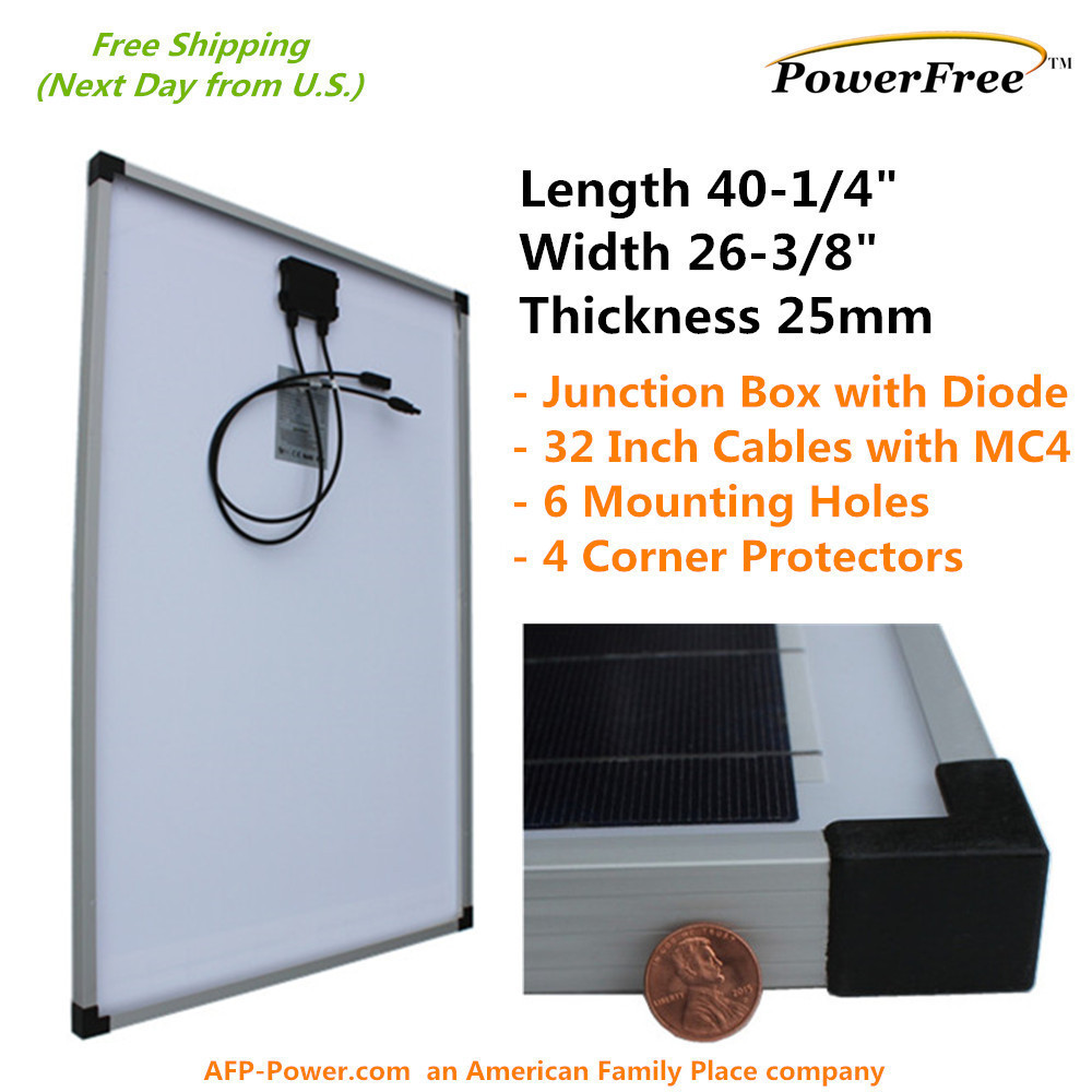 100W 100 Watts Photovoltaic Solar Panel + $20 Mount for 12v volt Battery RV Boat