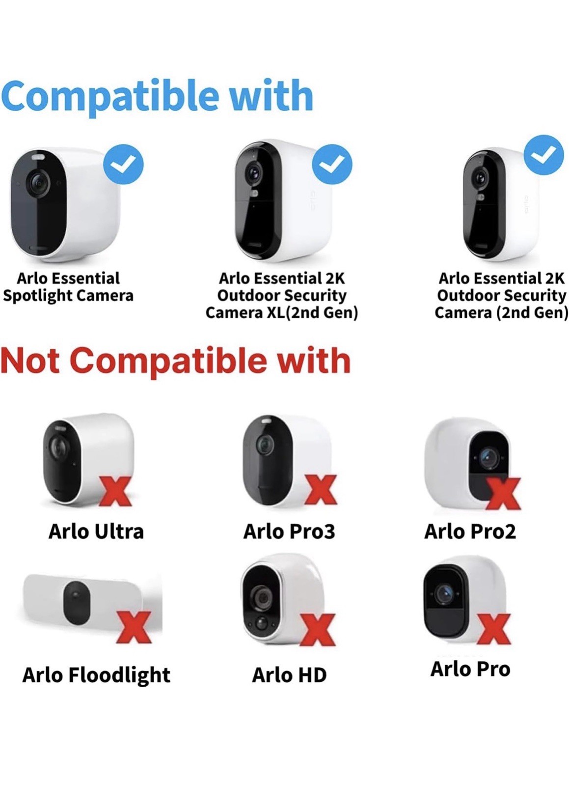 Cargador de panel solar para Arlo Essential 2K para exteriores