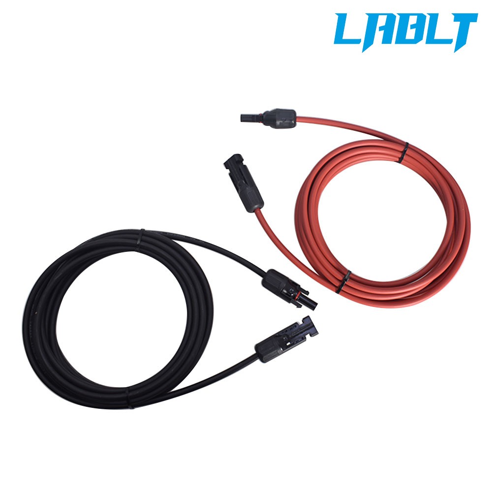 LABLT 10 Feet Solar Panel Extension Cable Wire Connector 12AWG Black And Red