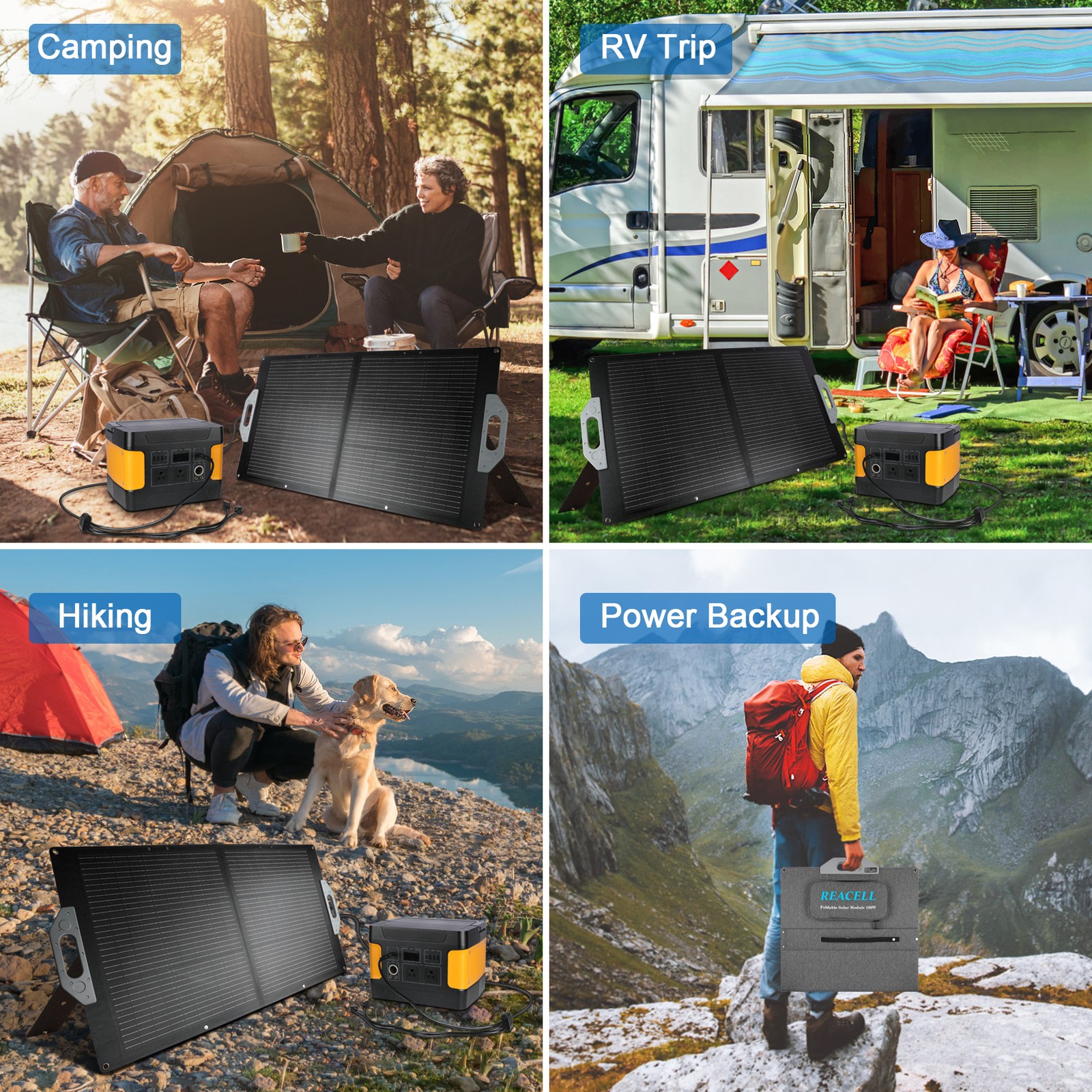 REACELL 100W Foldable Portable Solar Panel for Power Station Solar Generator