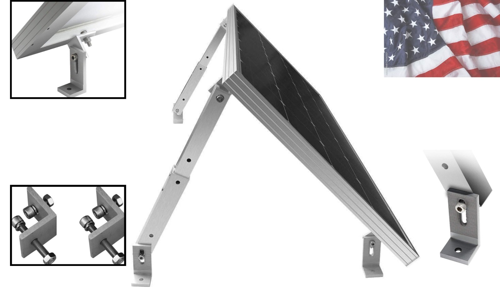 Adjustable Solar Panel Mount – 150W Capacity, Ideal for Any Flat Surface