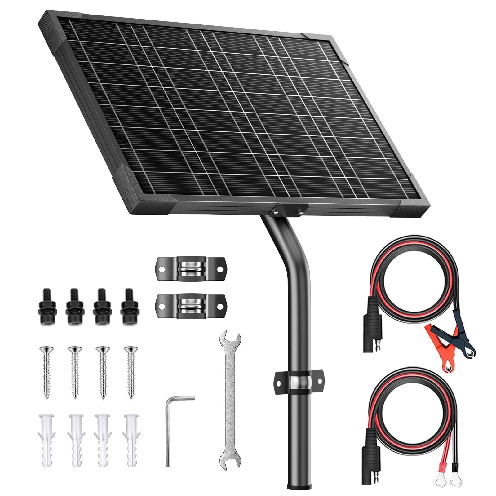 12V Gate Opener Solar Panel：20W Solar Panels Kit for Electric Fence with Smart M
