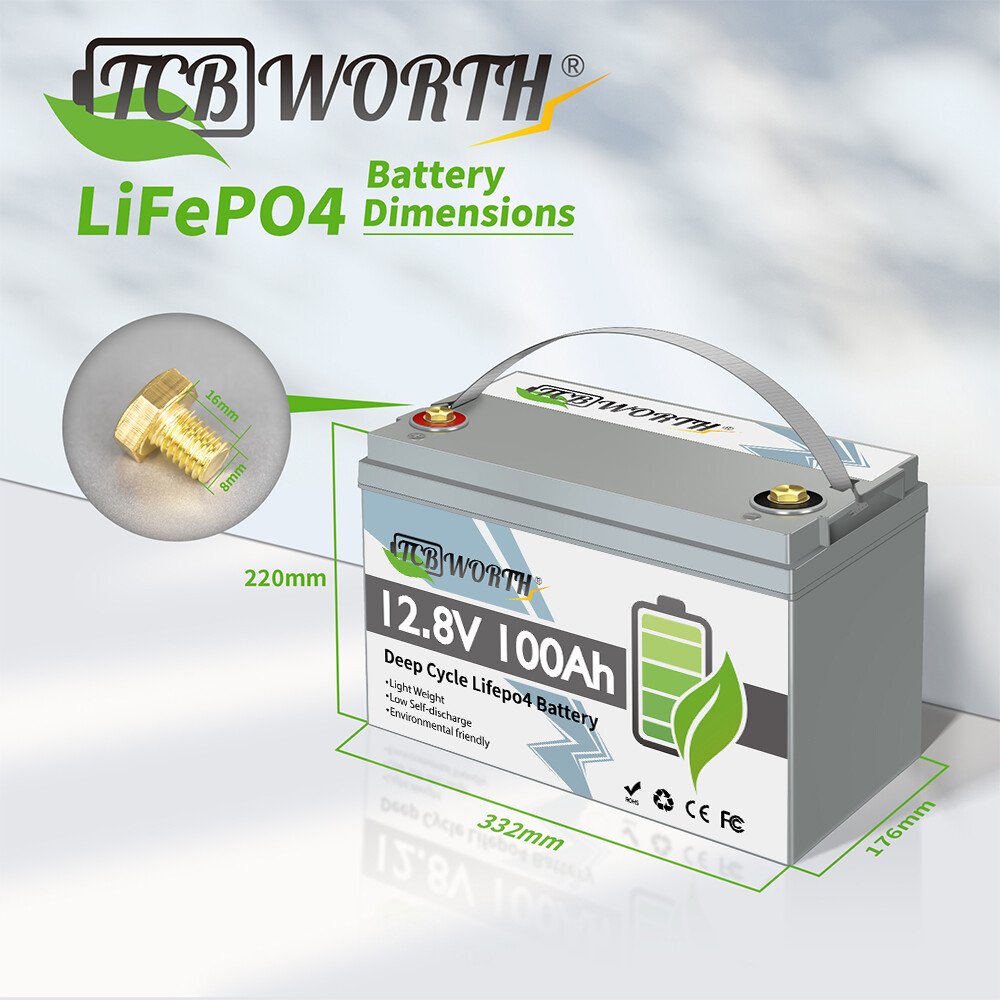 12V 200AH Deep Cycle Lithium Battery LiFePO4 200A BMS for RV Boat Solar Home