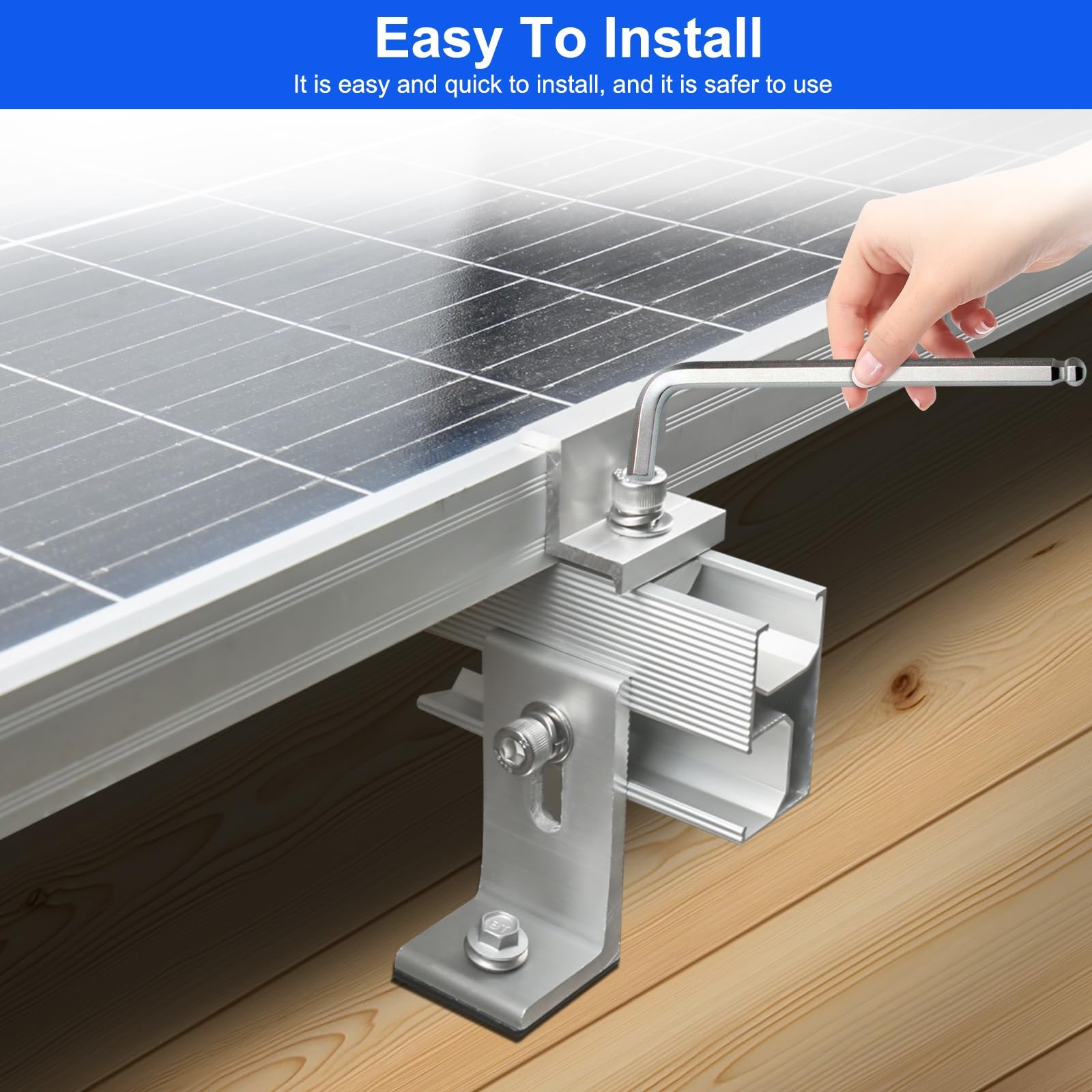 10PCS Solar Panel Mounting Brackets, Solar Panel Mount for 1-4PCS Thickness 1…