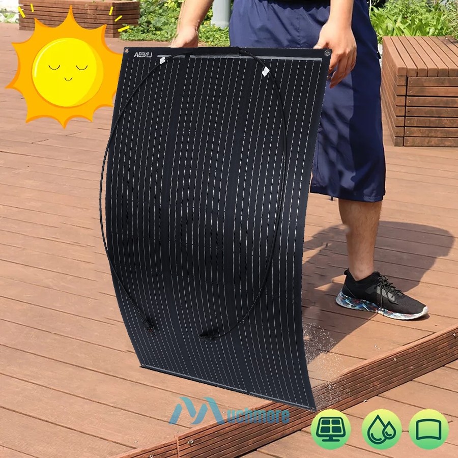 100W 200W Watt Monocrystalline Solar Panel 18V Flexible FR RV Boat Home Off Grid