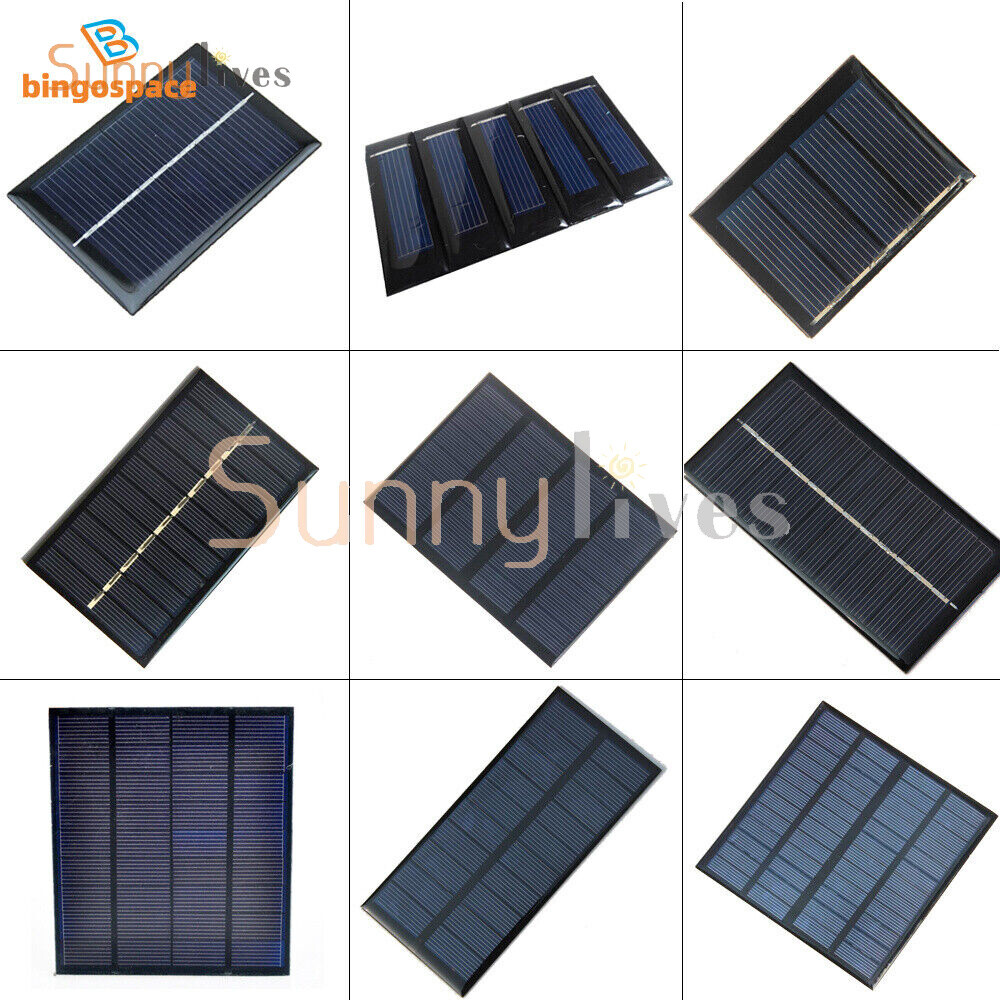 2V/5V/6V/12V Monocrystalline Solar Panel Module For Motor Toys Lawn Lamp New