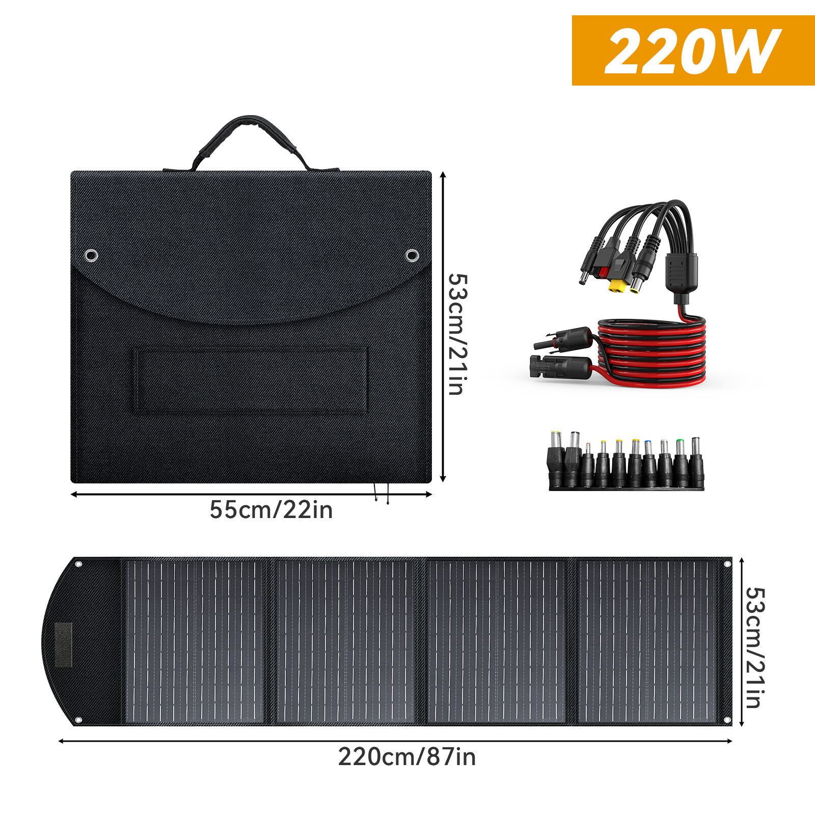 160W 220W 400W Foldable Portable Solar Panel Kit for Power Station Home RV Camp