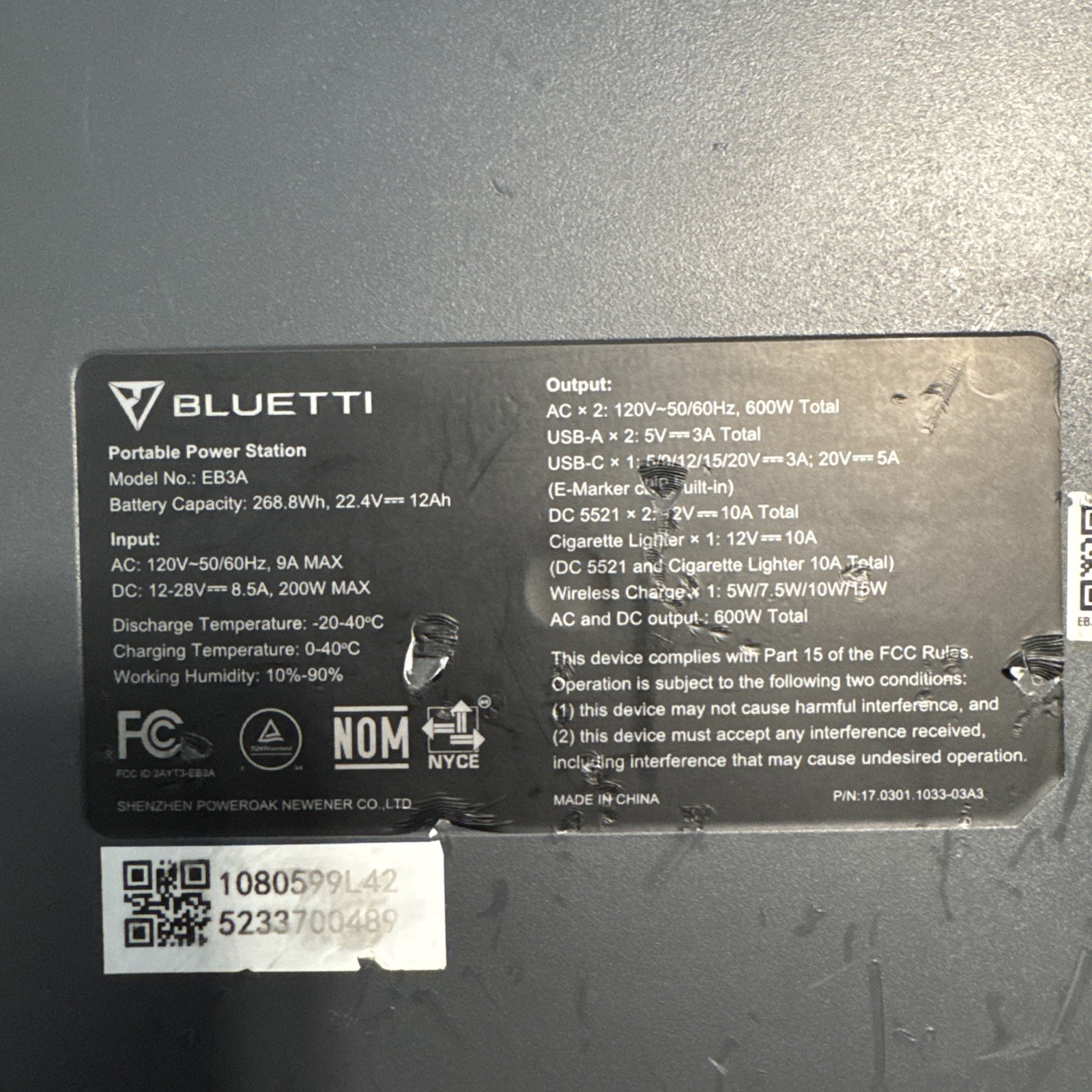BLUETTI EB3A 600W 268Wh Portable Power Station Solar Generator LFP for Outdoors