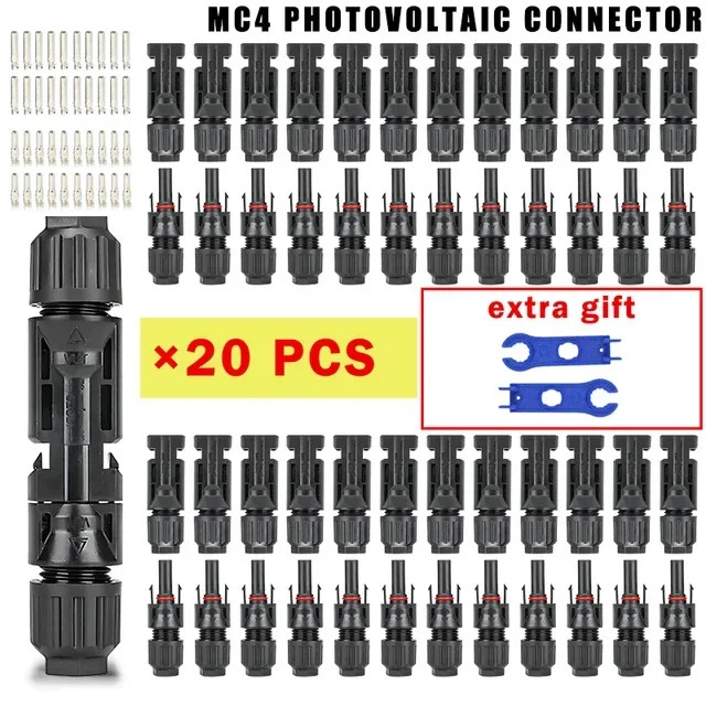 Photovoltaic Solar Connector Kit 1000V 30A for PV/MC Cable 10-400 Pcs