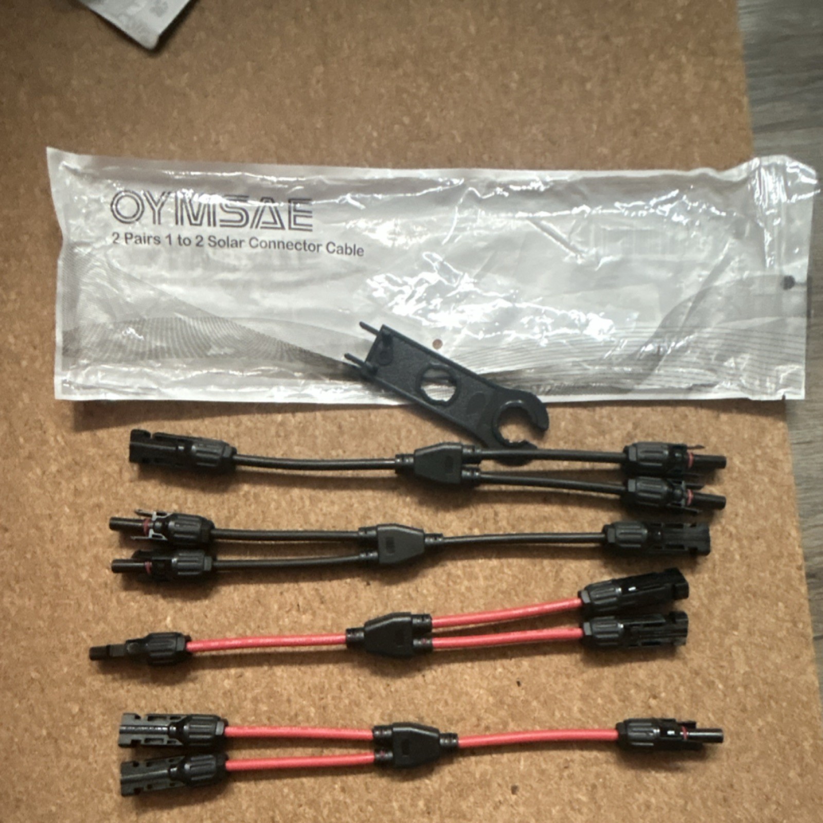 OYMSAE 2 Pairs Portable MC4 Solar Connector Cable for Solar Panel Connection