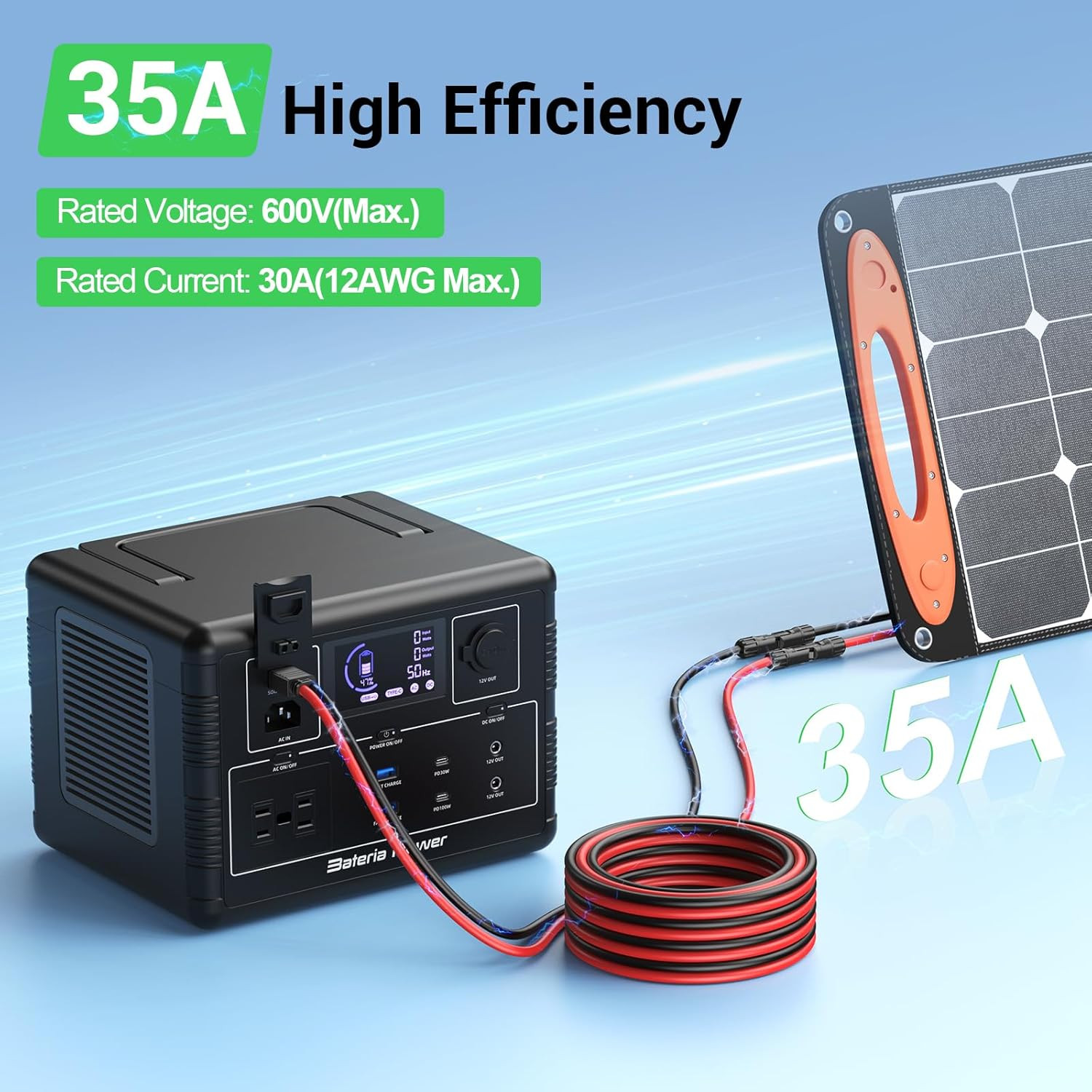 50FT 10AWG Solar Connector to XT60 Adapter Cable for RV & Solar Generators