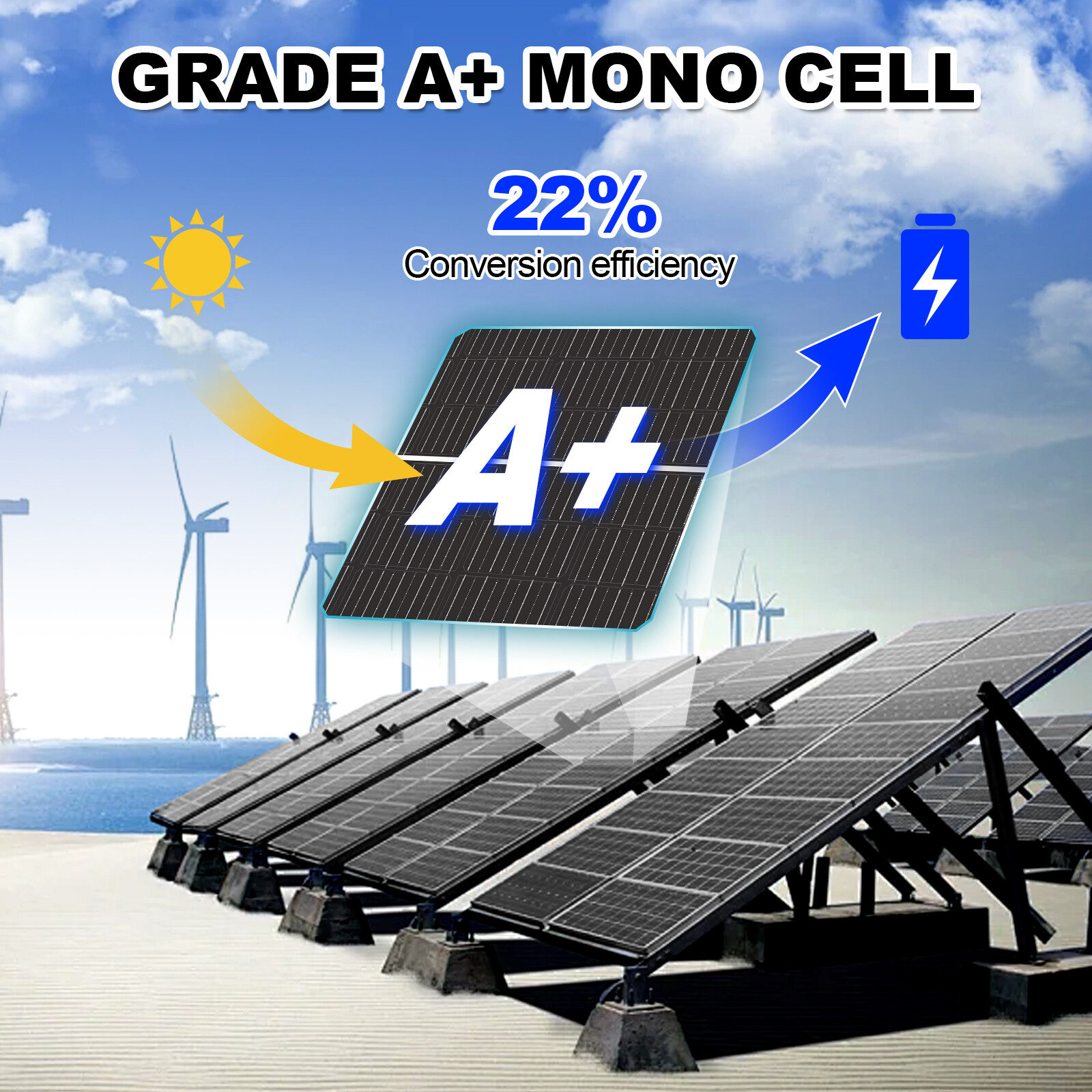 200W Watt Solar Panel 12V Mono Battery Charging Home Boat Camping RV Off Grid