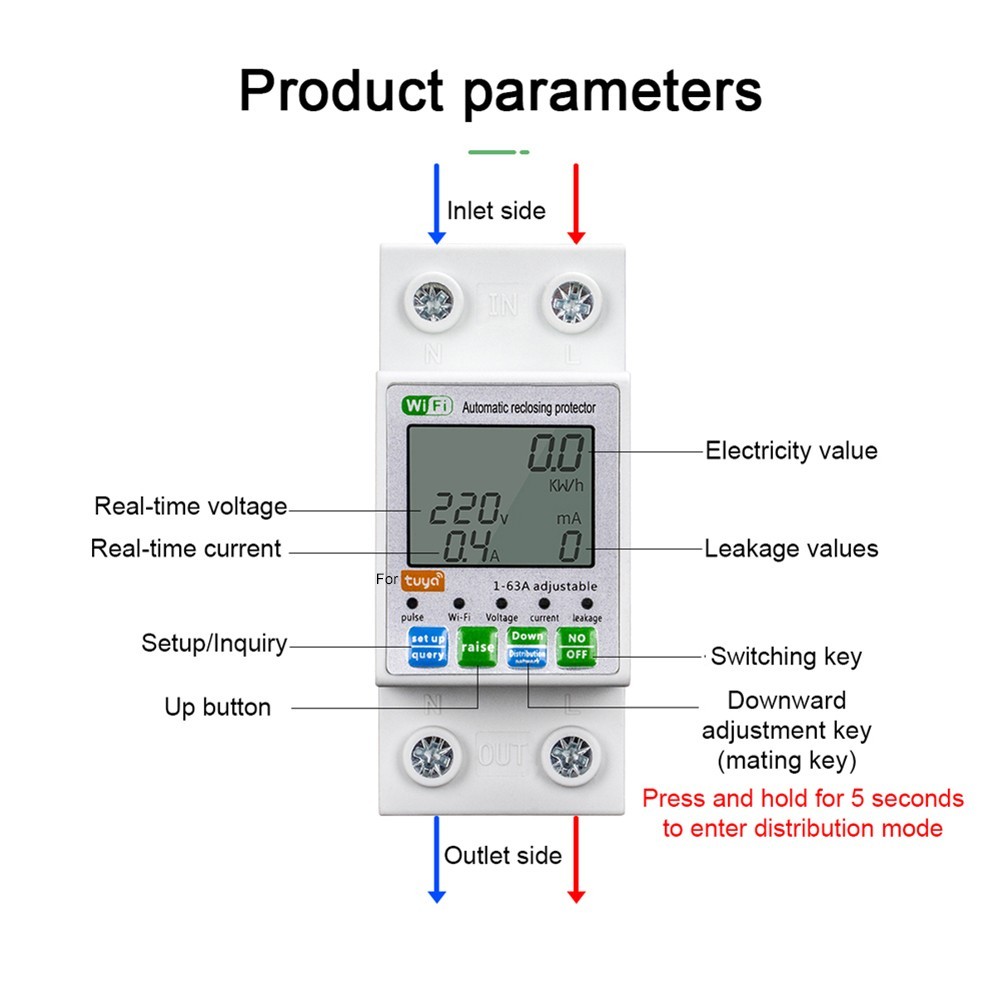 Voltage Measurement WiFi Smart Meter Smart Current Meter Easy Installation