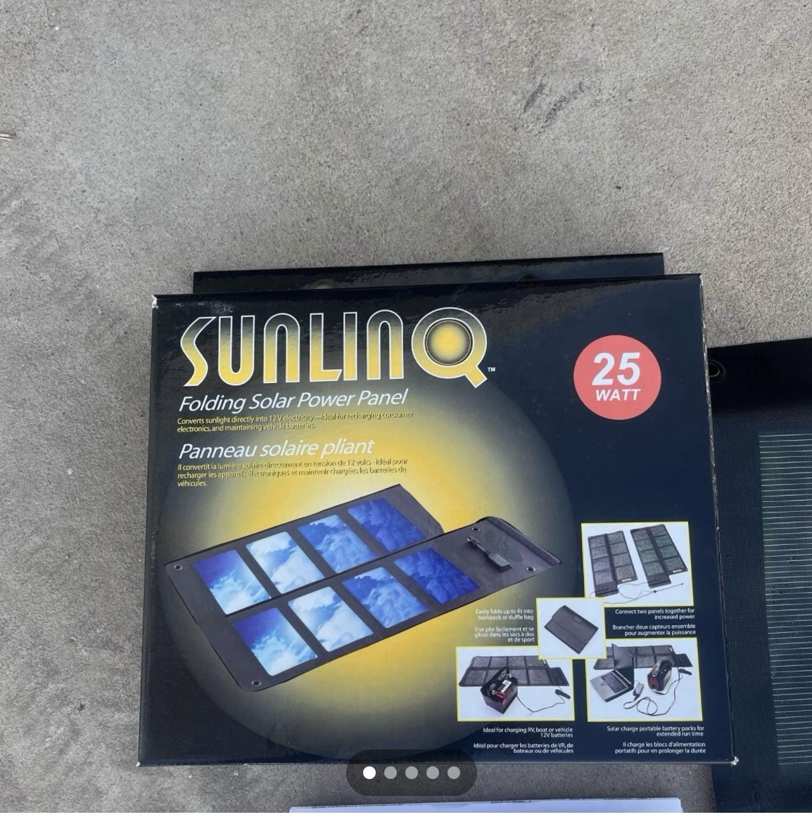 25 watt Sunlinq solar panel with cables – brand new