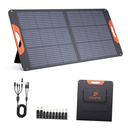 100W Portable Solar Panel with 5-in-1 Cable,23.5% Efficiency ETFE 20V 100W-1PCS