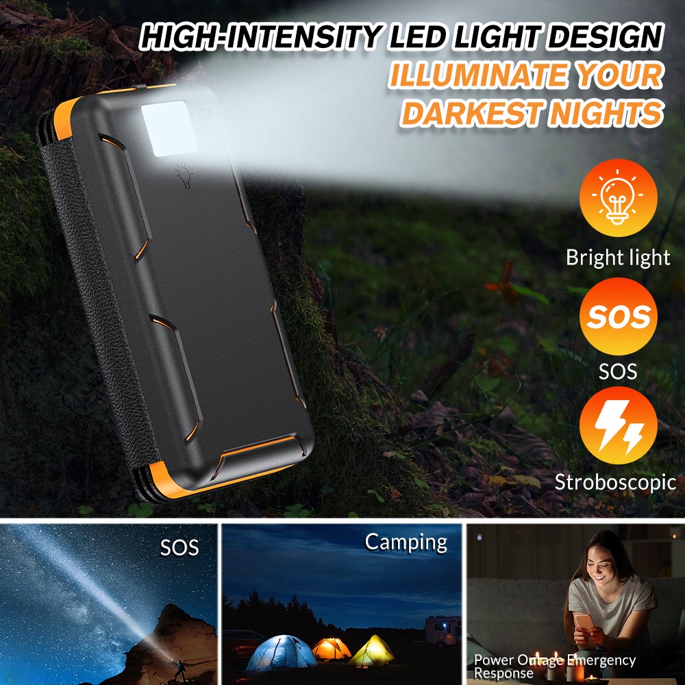 46800mAh Solar Power Bank Folding Solar Panel For Camping Mobile Phone Charger