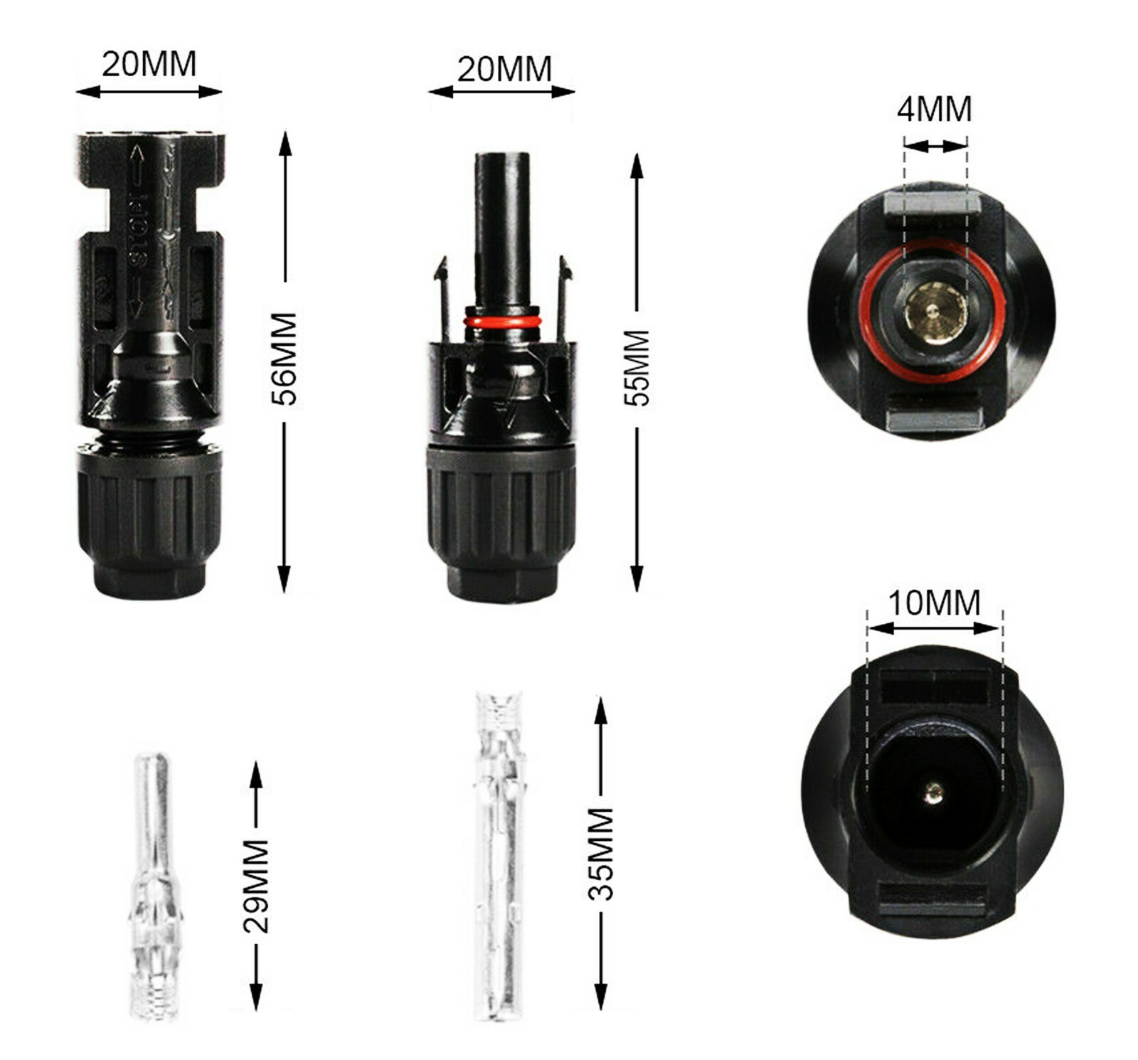 5/10/20 Pairs Solar Panel 30A Line Plug Socket Connectors Male & Female Pv IP67