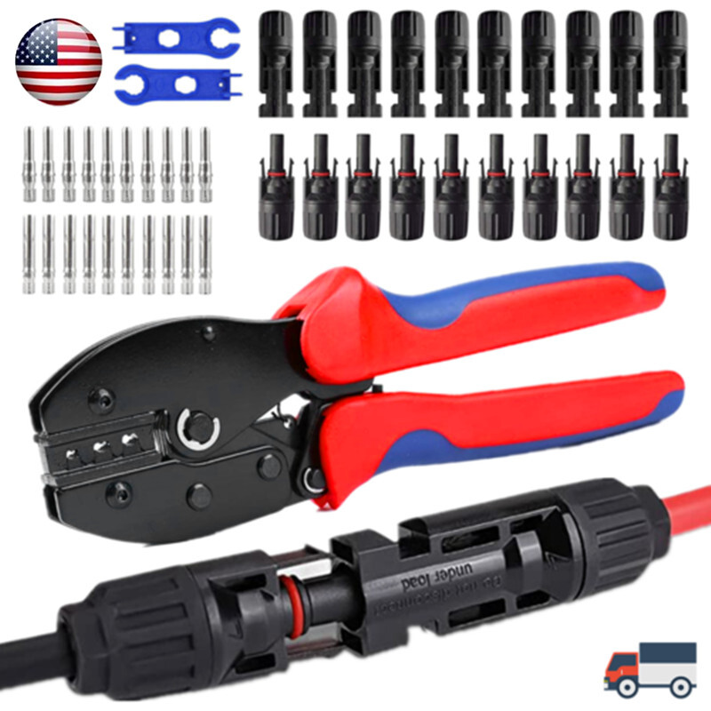 12PCS Solar Panel Cable Connector Crimper PV Crimping Pliers Cable Terminal Tool