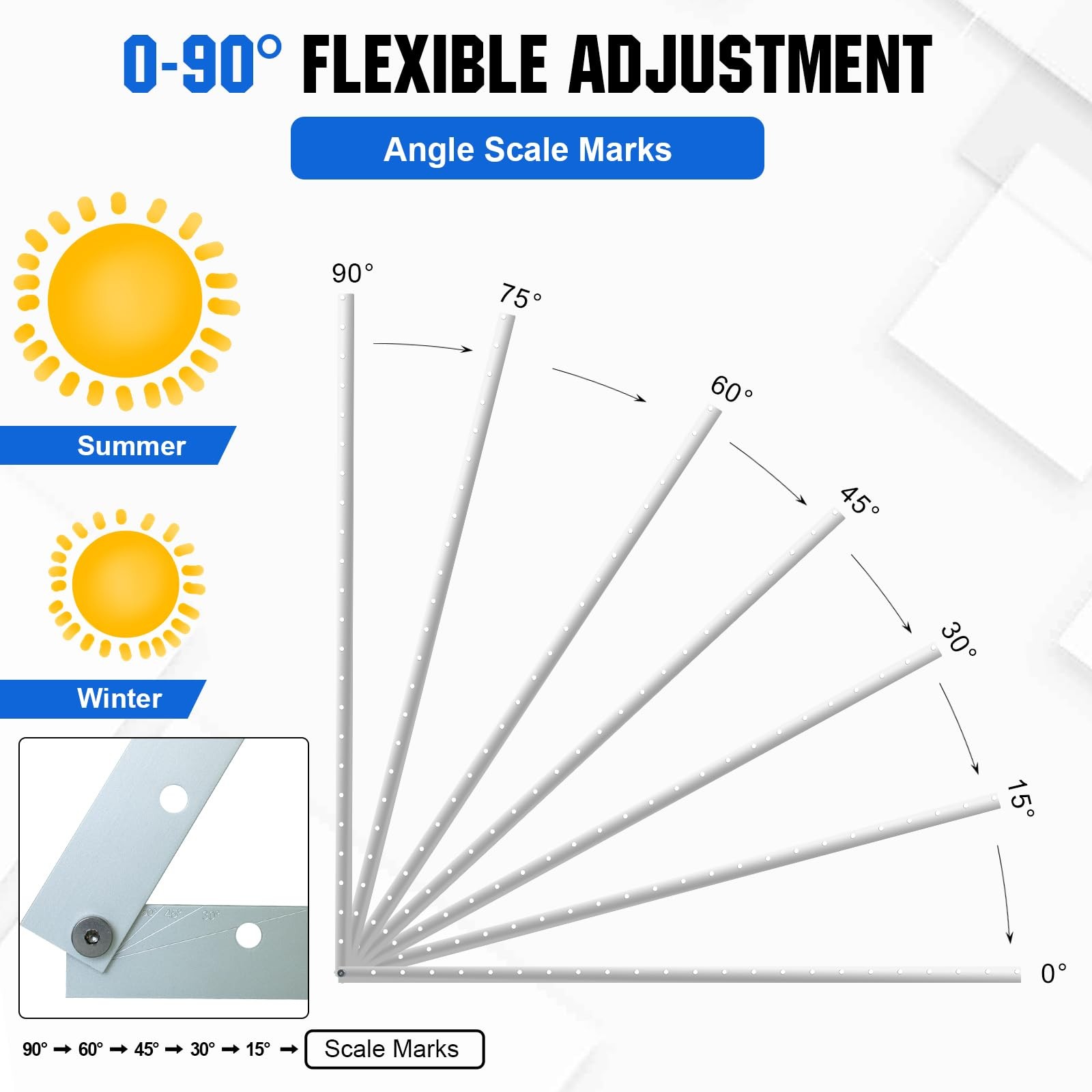 4 Sets 45inch Adjustable Solar Panel Mount Brackets Stand with Foldable Tilt …