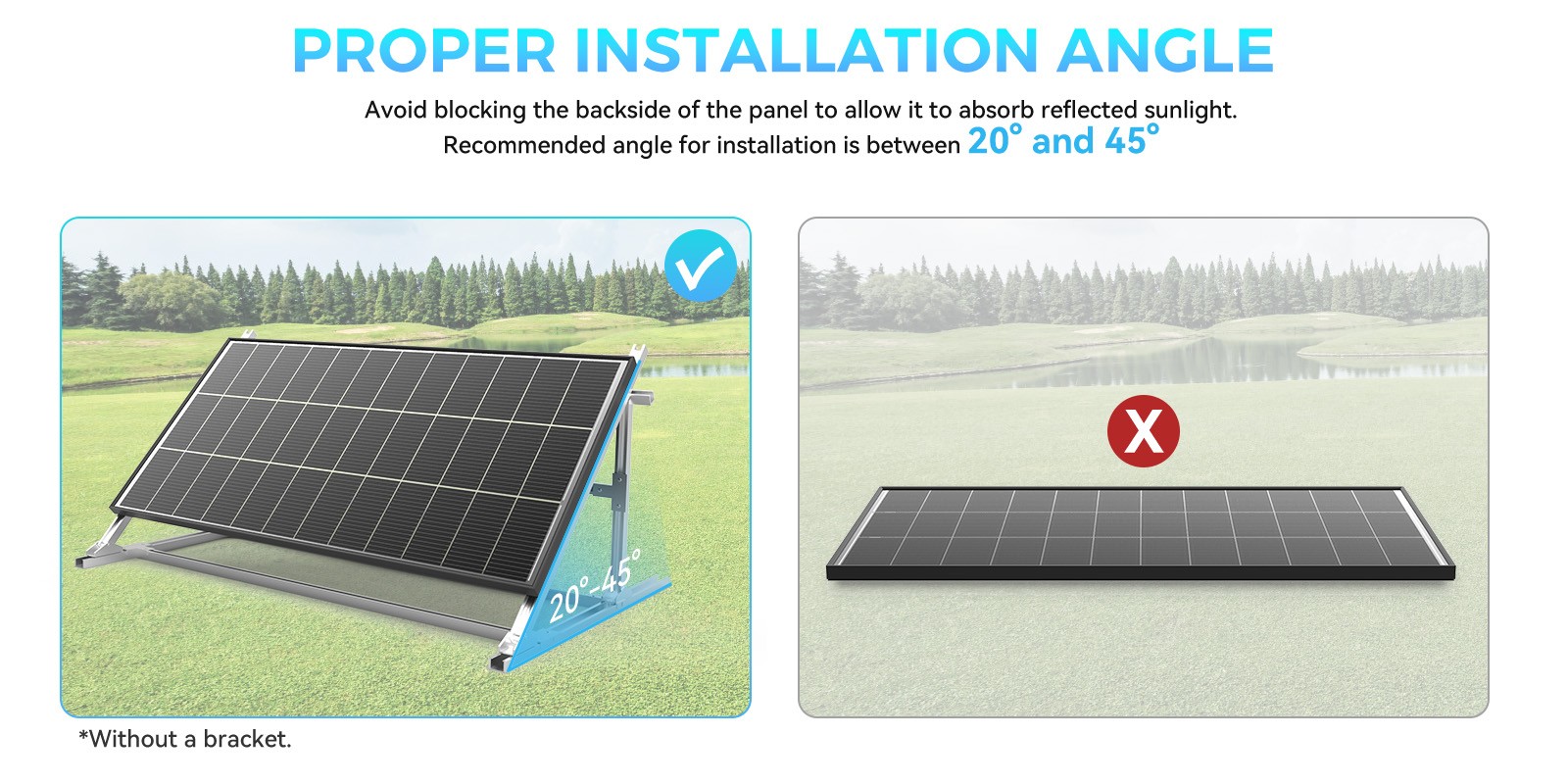 200W Bifacial 2Pack Solar Panel 12V Solar Battery Home PV Off-Grid Boat Solar RV