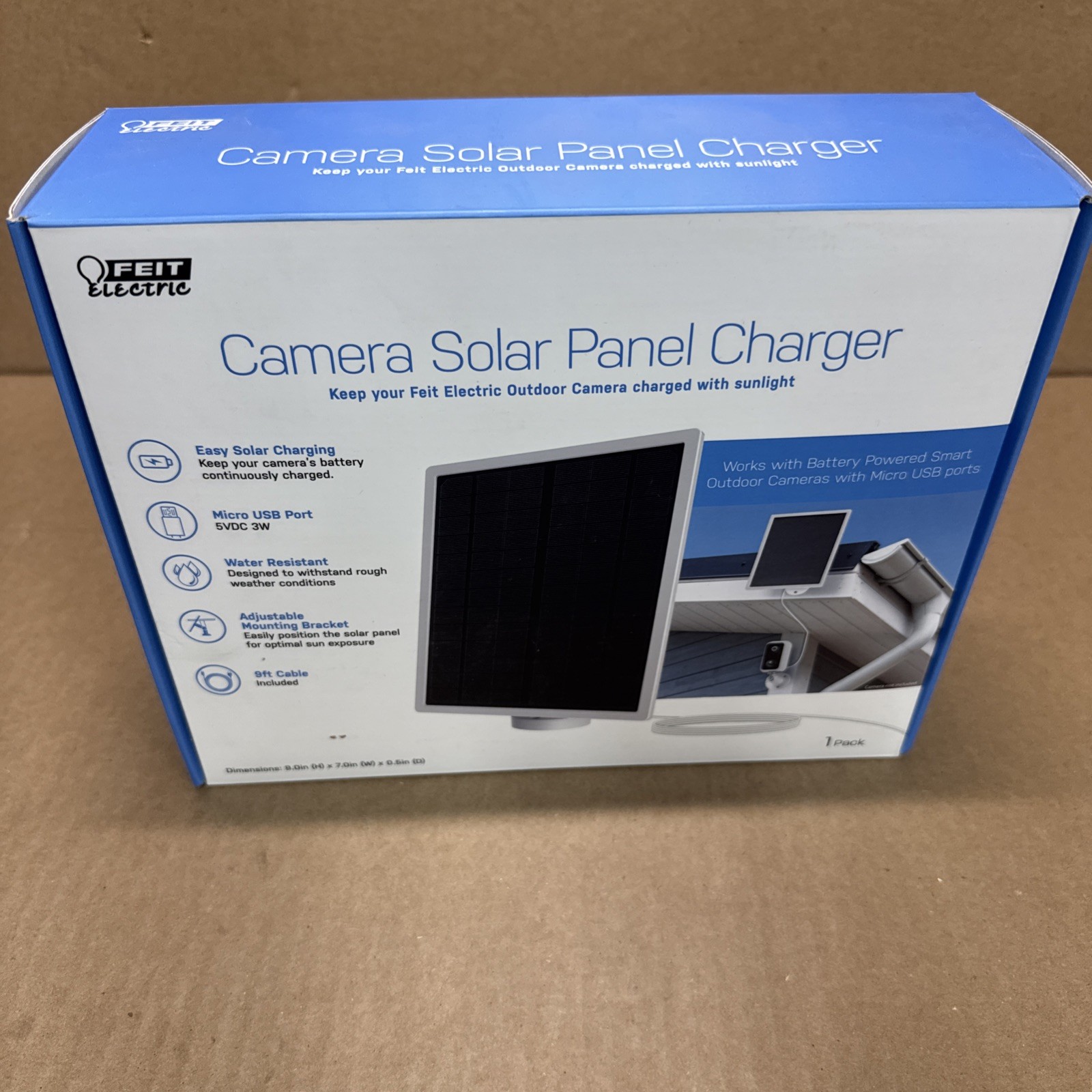 Feit Electric Solar Panel Charger 5vdc 3w Micro USB 108 in.