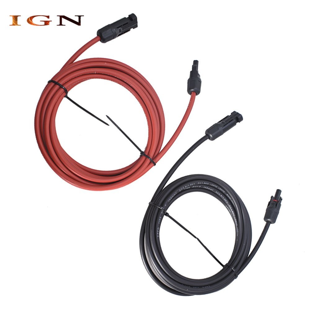 High Quality 10 AWG 15ft 1 Pair Solar Panel Extension Cable Wire Connector