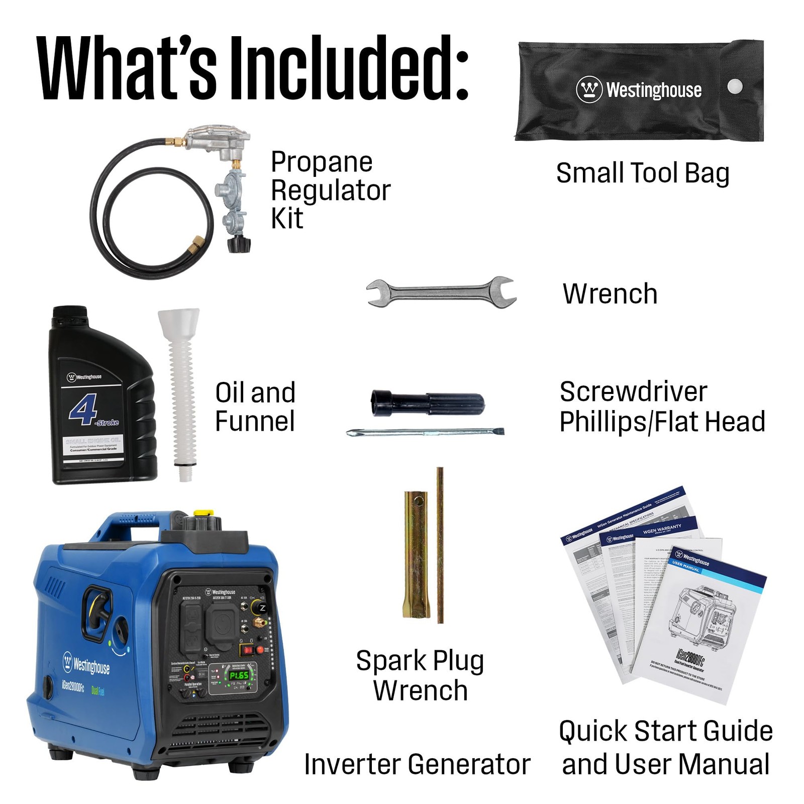 Westinghouse 2800 Peak Watt Super Quiet & Lightweight Dual Fuel Portable