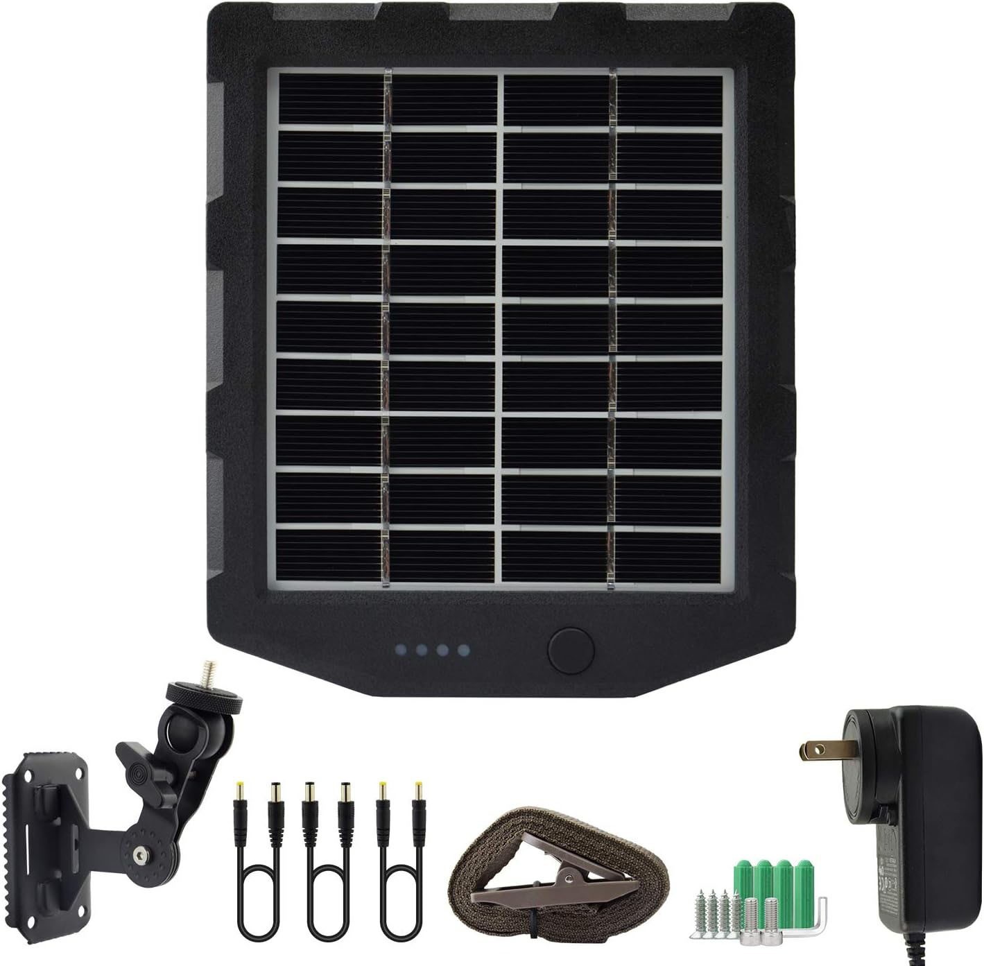 Panel solar para cámara de rastreo, kit de cargador solar de 12 V/1 A y 6 V/1,5