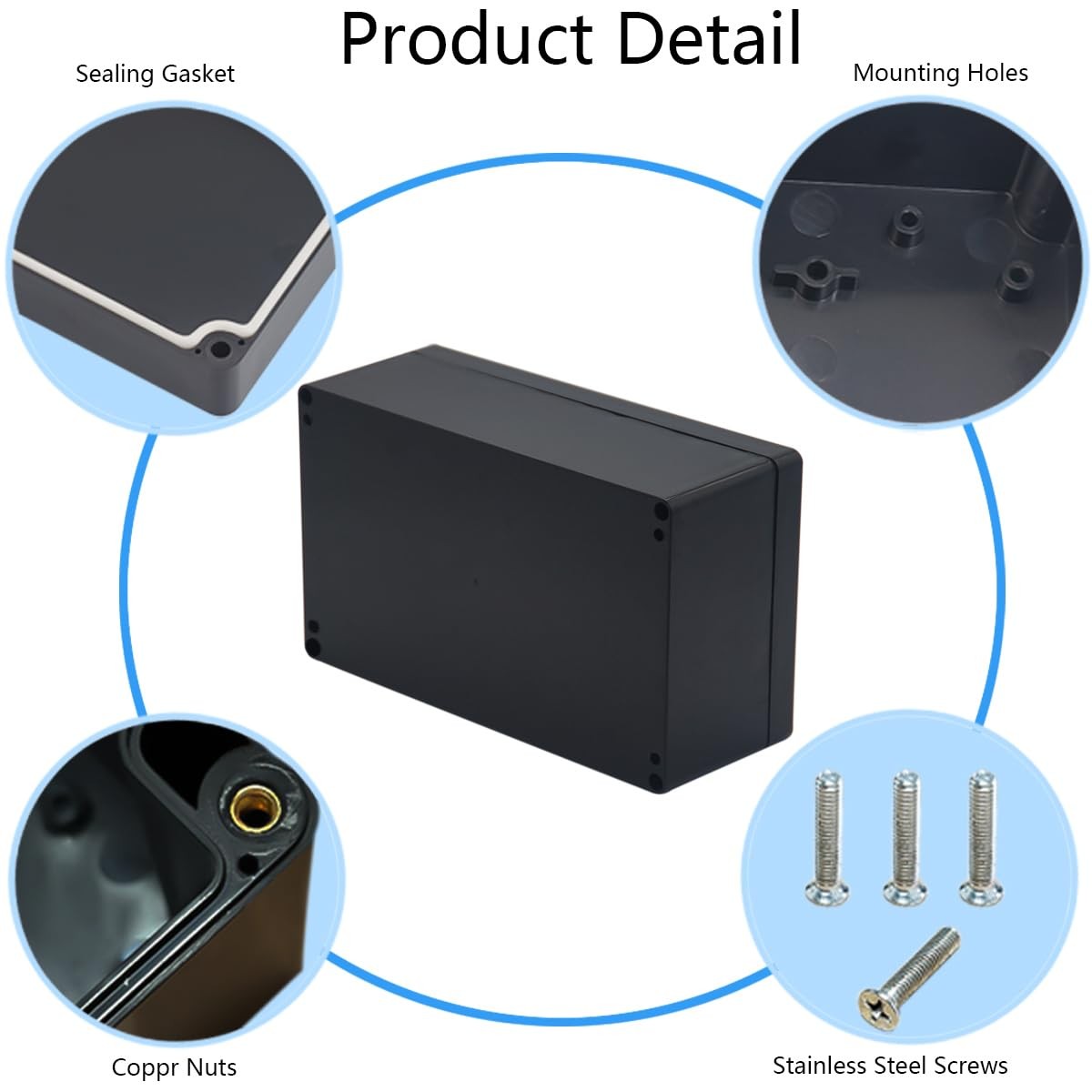 Project Box ABS Plastic Black Electrical Boxes IP65 Waterproof DIY Electronic Ju