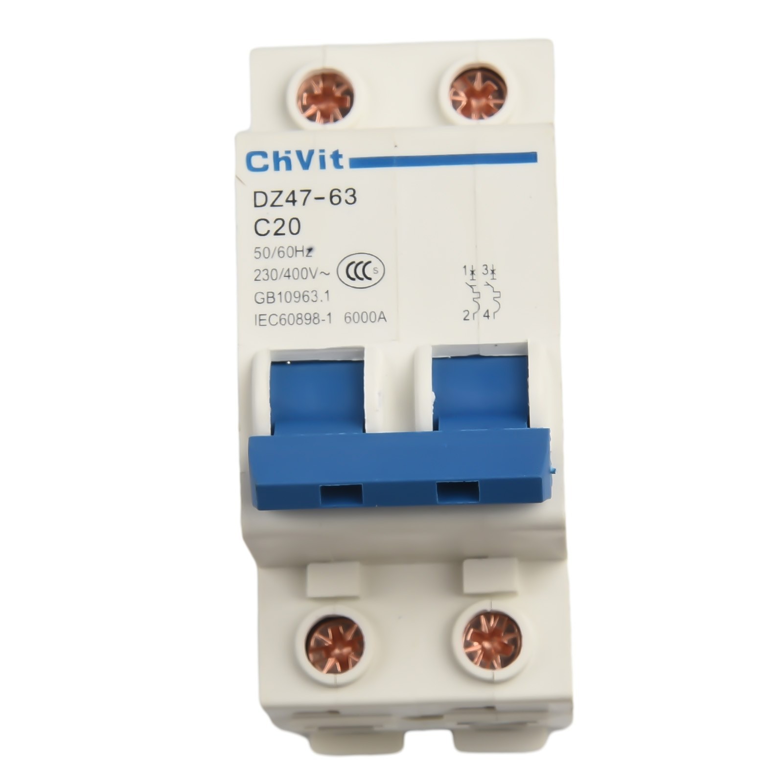 Circuit Breaker Air Switch Overcurrent Trip Type-C 16A/20A/32A/63A 2 P 220V
