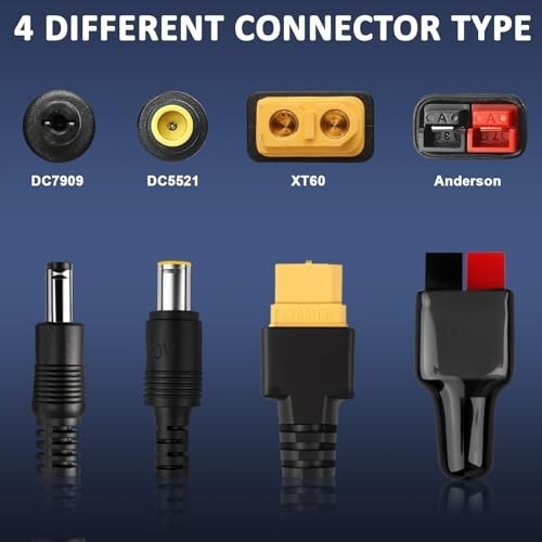 Solar Panel Extension Cable Kit, 4-In-1 Solar Connector with XT60/DC7909/DC5521,