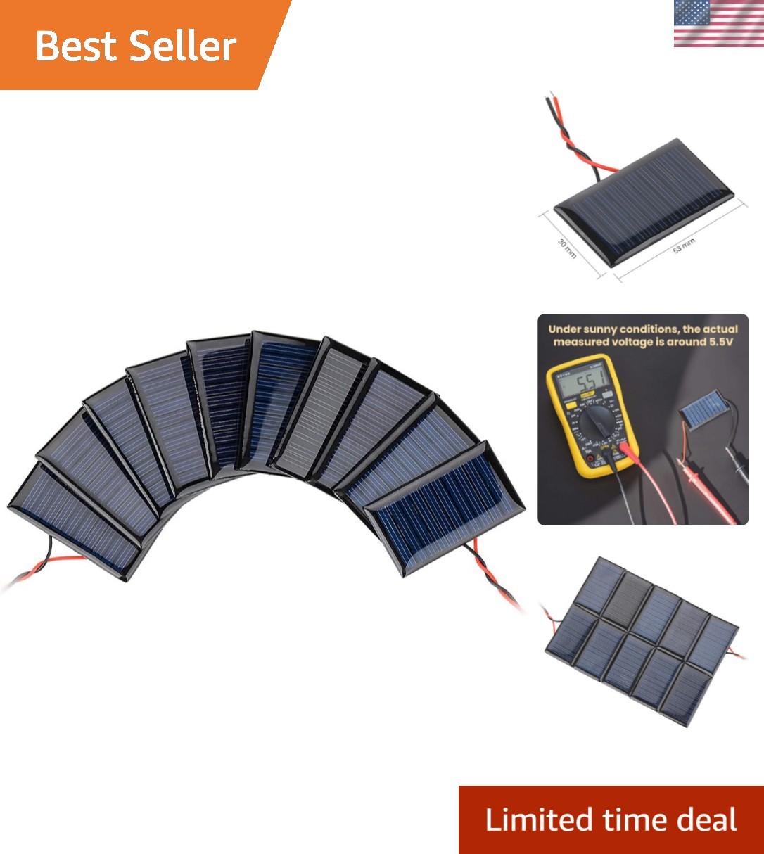 SUNYIMA 10Pcs 5V 30mA Mini Solar Panels for Mini Solar Cells DIY Electric Toy…