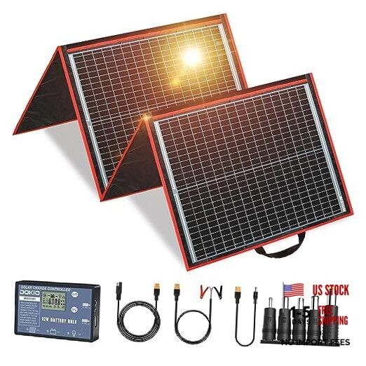 150W Portable Foldable Solar Panel Kit, Compact 21x20in Design 150W 19x21in