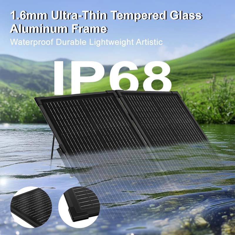 200W Portable Solar Panel Kit,23.5% High Efficiency 12BB Cells,Ultra-Thin 1.6Mm