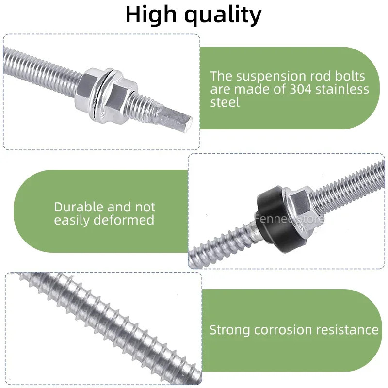 Solar Hanger Bolts Solar Panel Roof Mounting Screws 4/6Pcs M10 Solar Accessories
