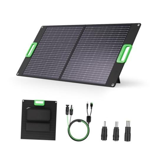 100W Portable Solar Panel for Power Station, 23.5% High Efficiency ETFE Green