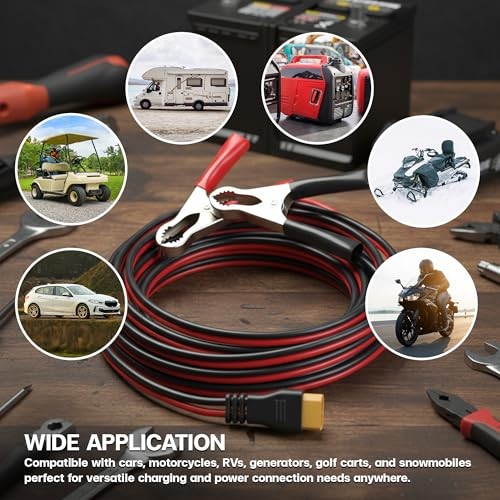 XT60 Connector Cable with 12V DC Battery Alligator Clips Battery 12AWG / 5FT