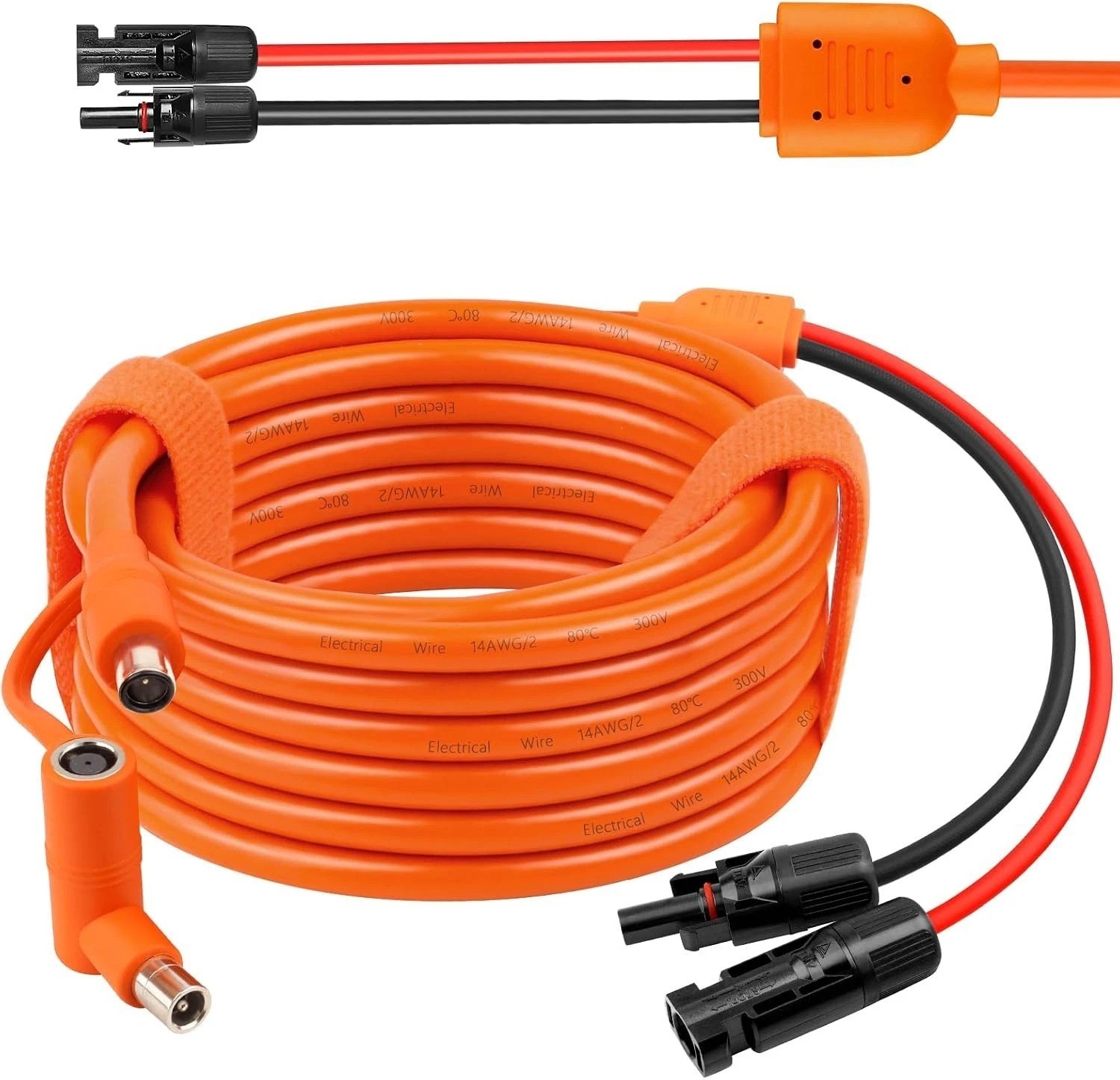 Solar to DC 8mm Charge Extension Cable 25FT,12AWG+14AWG Solar Cable with Sola…