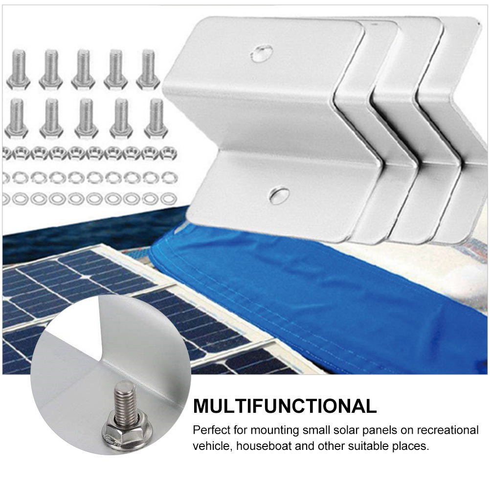 4 Pcs Mounting Hardware Solar Panel Bracket Corner Z Brackets RV