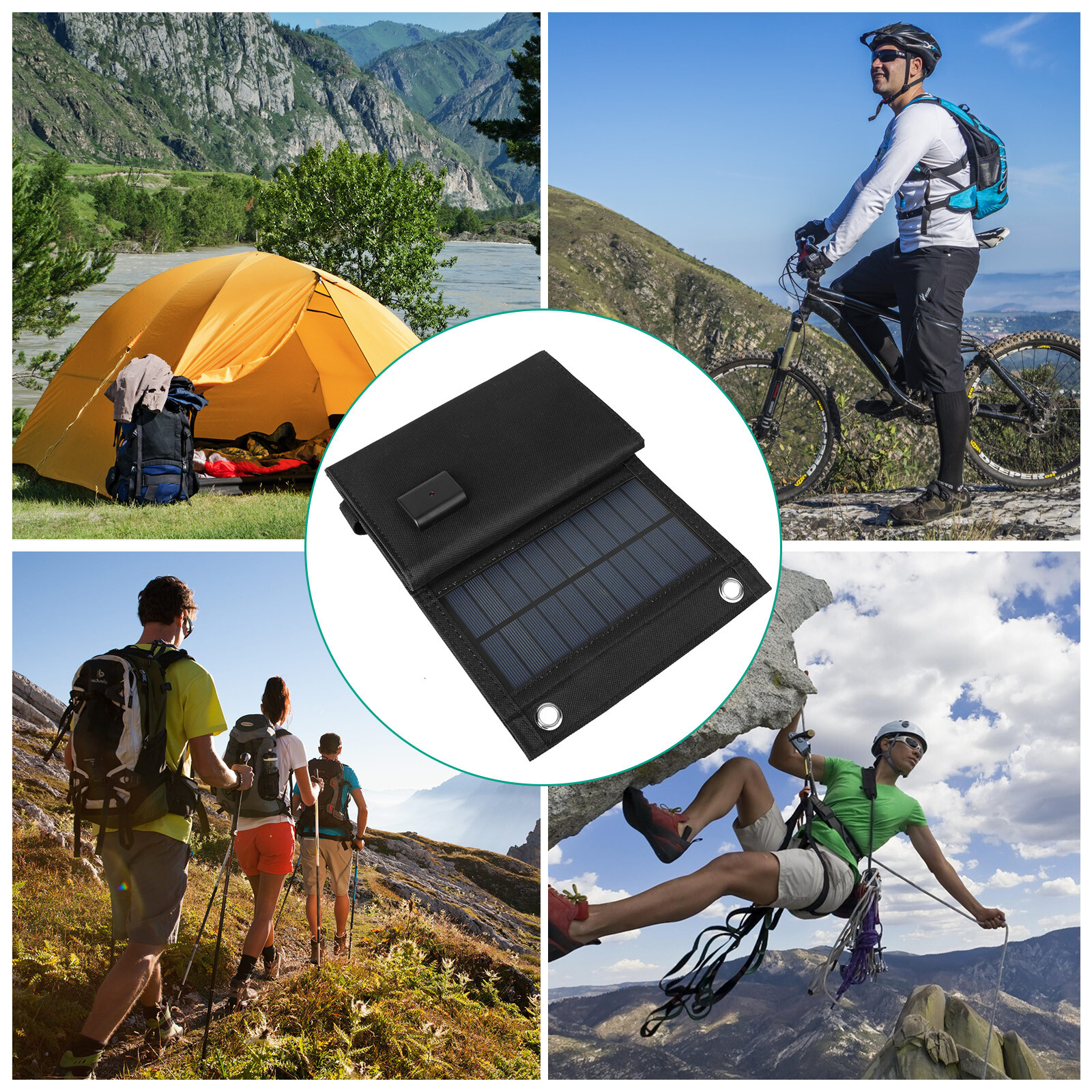 80W USB Solar Panel Kit Folding Power Bank Outdoor Camping Hiking Phone Charger