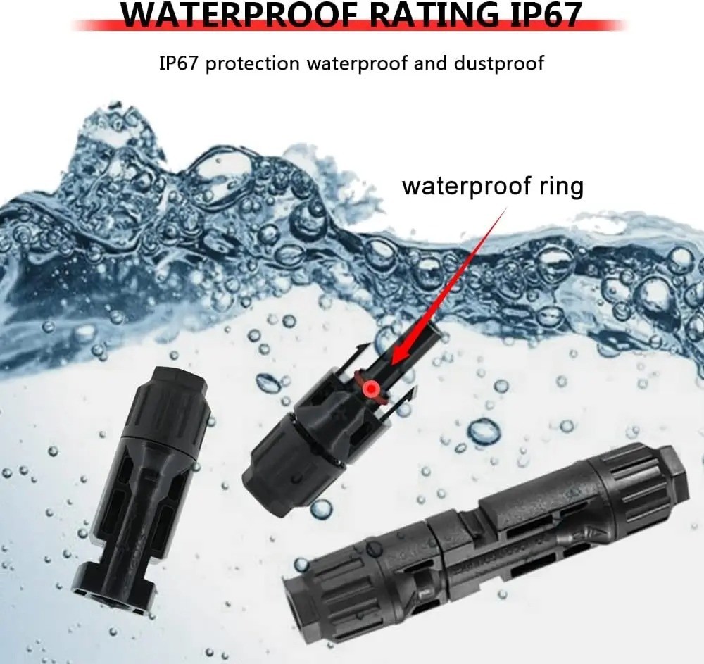 12 PCS Solar Connectors with Spanners Solar Panel Cable Connectors 6 Pairs Male/