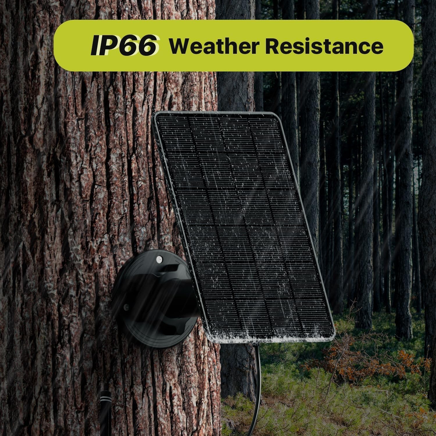 Trail Camera Solar Panel, 3W 6V Output with 5000mAh Rechargeable Battery, Weath
