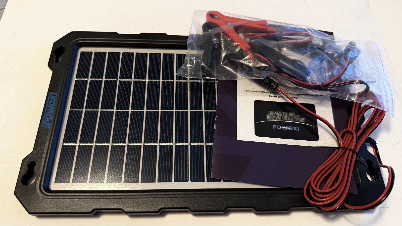 POWOXI 7.5w 12v Solar Battery Trickle Charger Maintainer for Car, Automotive