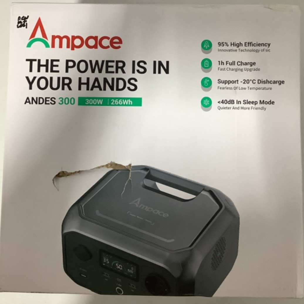 Portable Power Station Andes 300, 266Wh Battery with 300W AC/100W USB-C Output,