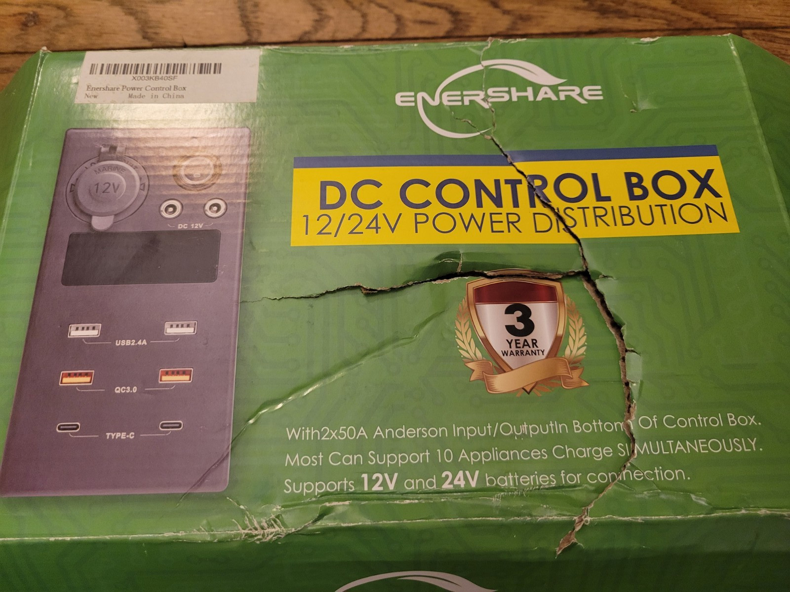 Enershare Dc Control Box 12/24V Power Distribution open box contents are new