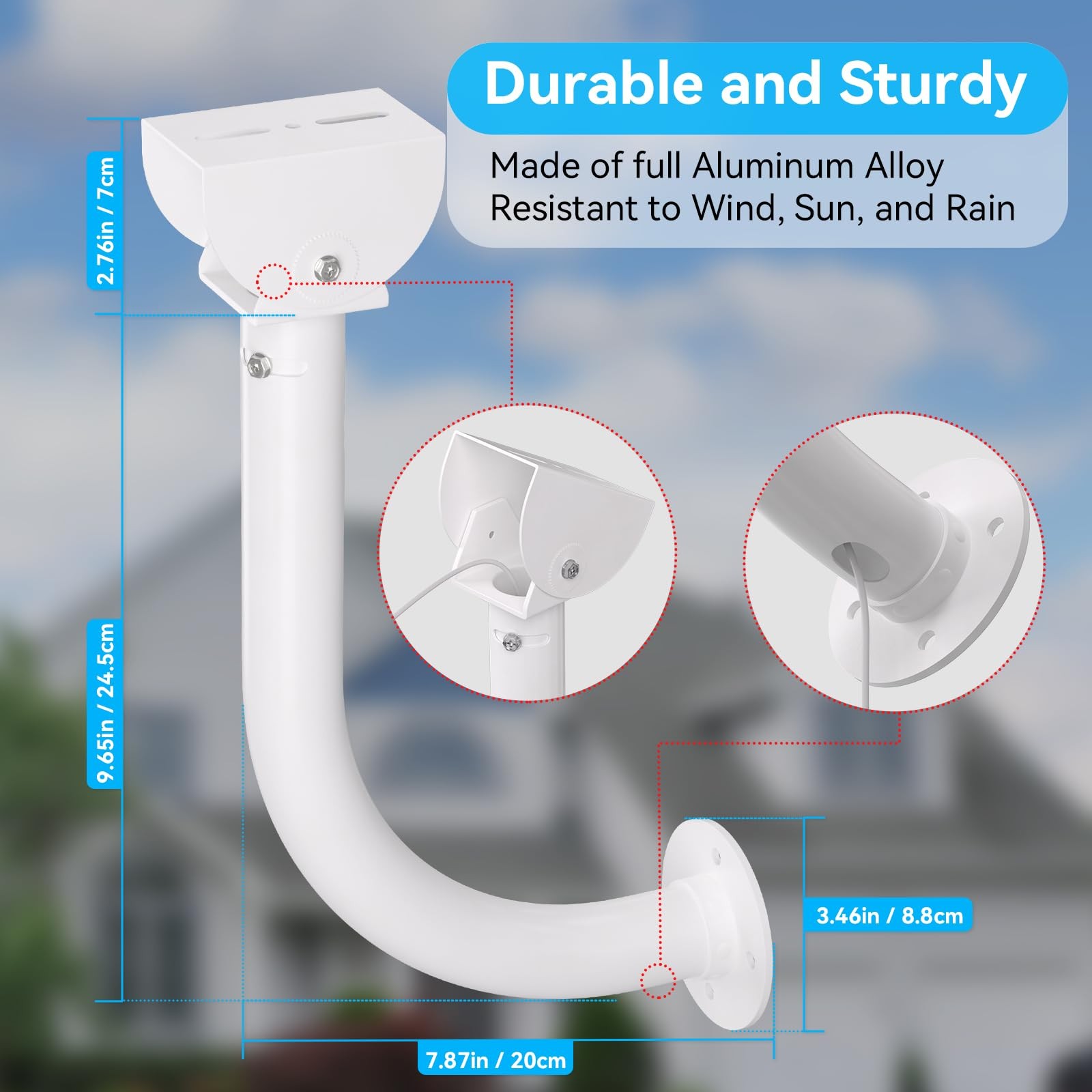 Universal 2 Pack Solar Panel Wall Mount Bracket – 30cm L-Shape Mount with Adj…